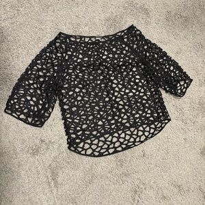 Akris New Open Grid Cropped Top Size US 8